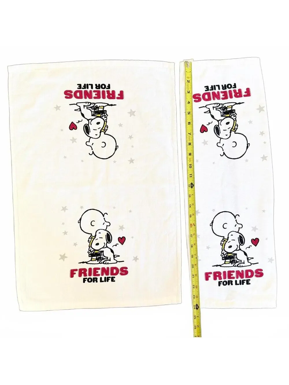 Snoopy Charlie Brown Friends For Life Kitchen Hand Towels NWOT 2-Pack EUC
